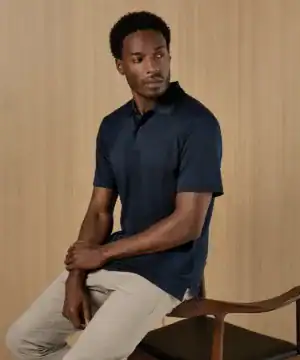 Elegant embroidered polo shirt for sports and casual wear. Custom printing and embroidery services a.