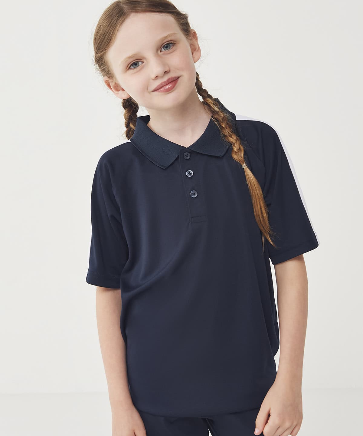 Kids team polo shirt with embroidery and printing options. Perfect for school sports and team events.
