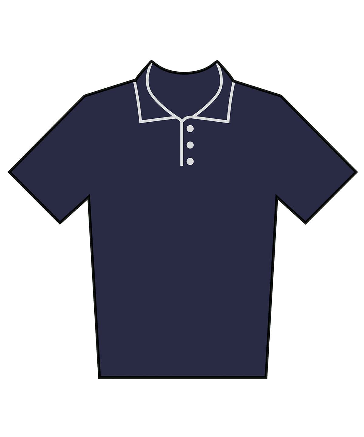 Navy kids team polo shirt with embroidery and printing, perfect for sports teams and school events.