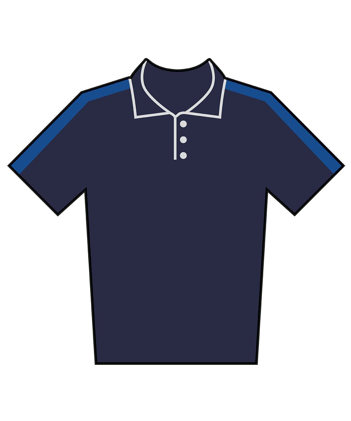 Kids team polo shirt in navy and royal colours, size 3/4 years.