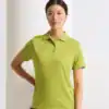 Women’s lime green Coolchecker piqué polo shirt, breathable and stylish.