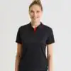 Contrast Coolchecker polo shirt with black and red accents, ideal for personalised embroidery and pr.