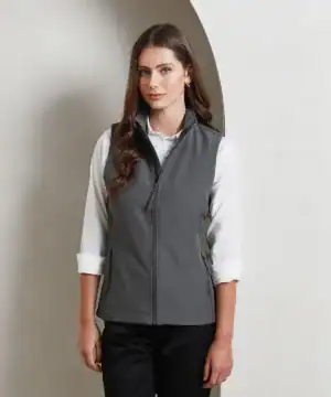 Recycled gilet for printing and embroidery, eco-friendly women's vest with custom branding options.
