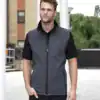 Man wearing custom printed softshell bodywarmer for branding and promotional use.