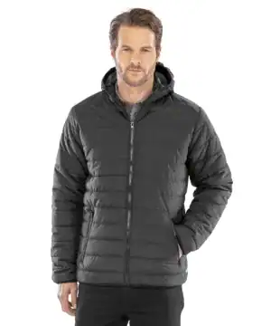 Men's lightweight padded jacket with hood, ideal for outdoor activities and casual wear.