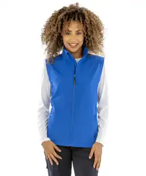 Recycled 2-layer softshell vest ideal for eco-friendly branding and embroidery. Perfect for outdoor.