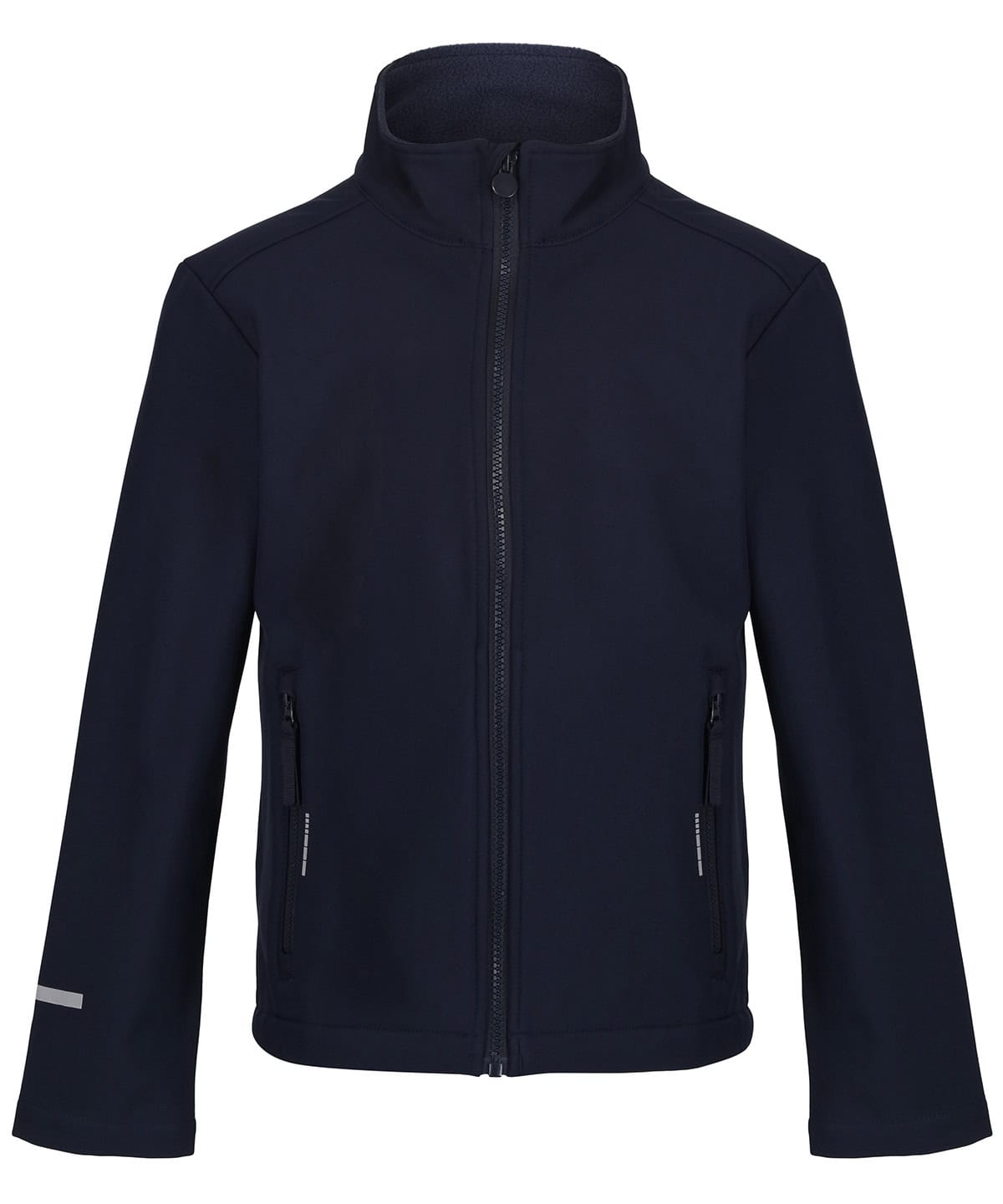 Kids Ablaze navy softshell jacket, perfect for outdoor activities and cold weather, size 3/4 years.