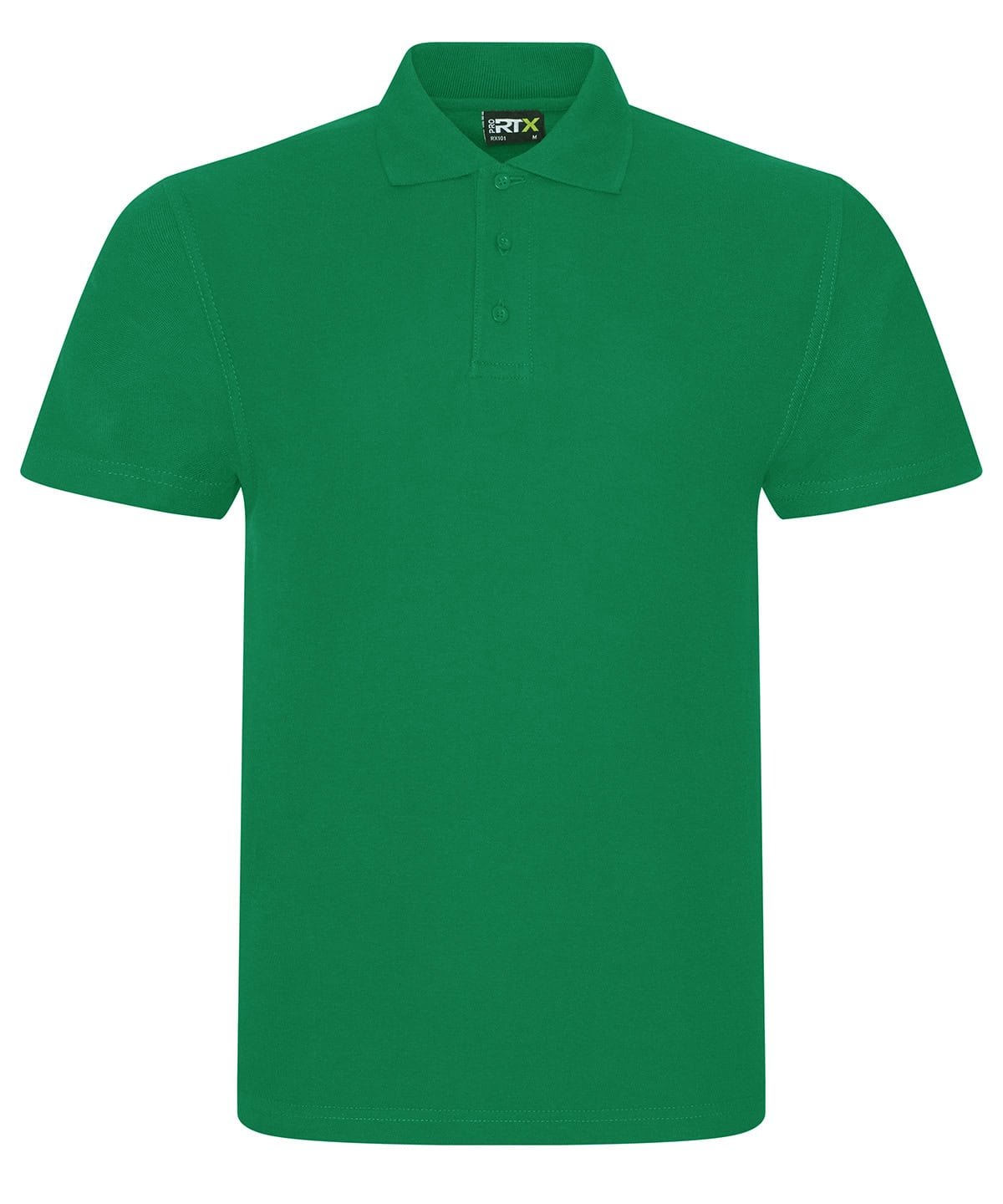 Embroidery and printing on custom polo shirts in Kelly Green. Perfect for sports teams, corporate br.
