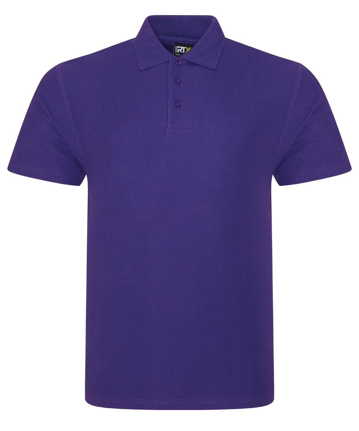 Bright purple polo shirt with embroidered logo, perfect for casual or sportswear.