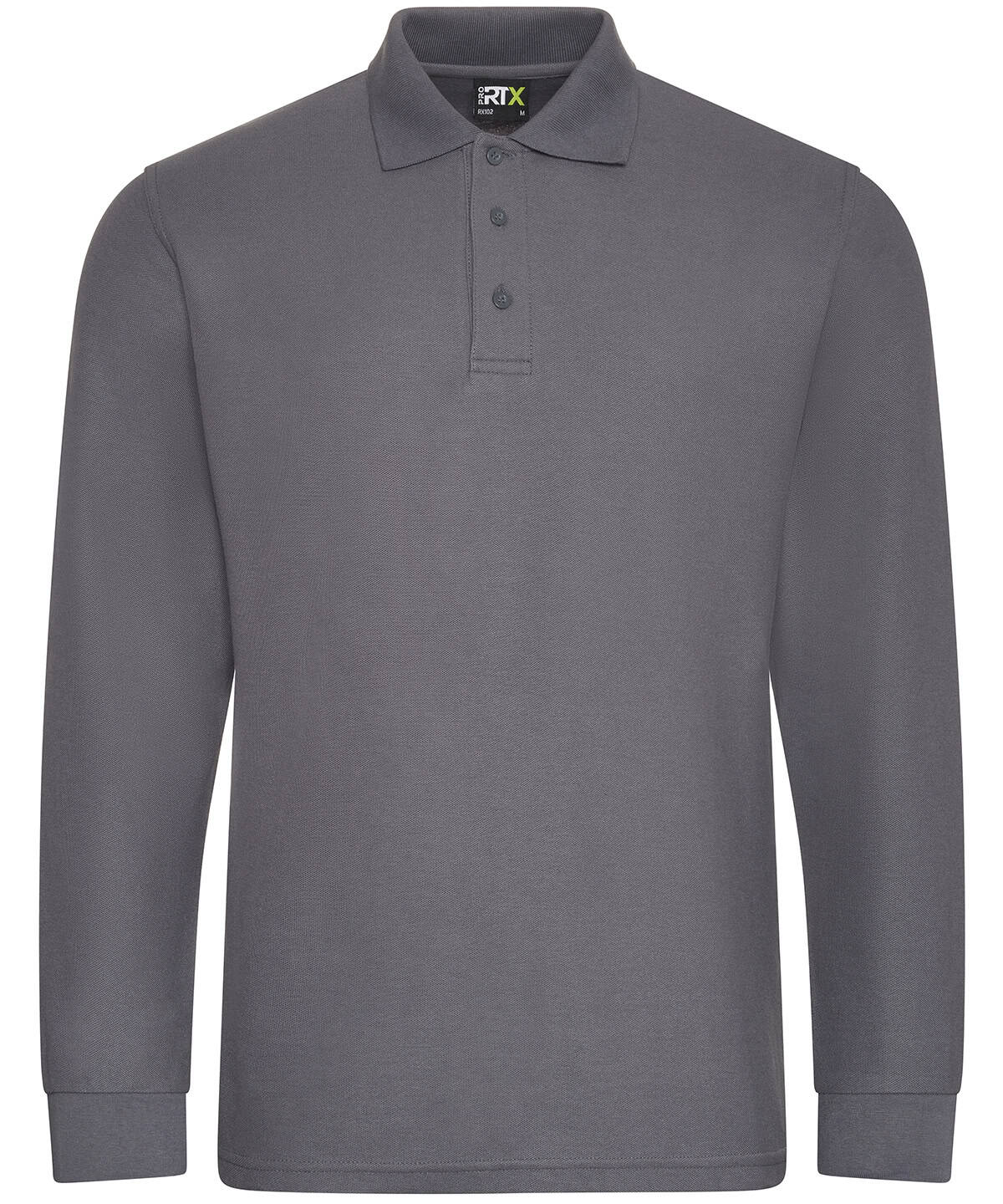 Long sleeve grey polo shirt for embroidery and printing - RX102, XS.