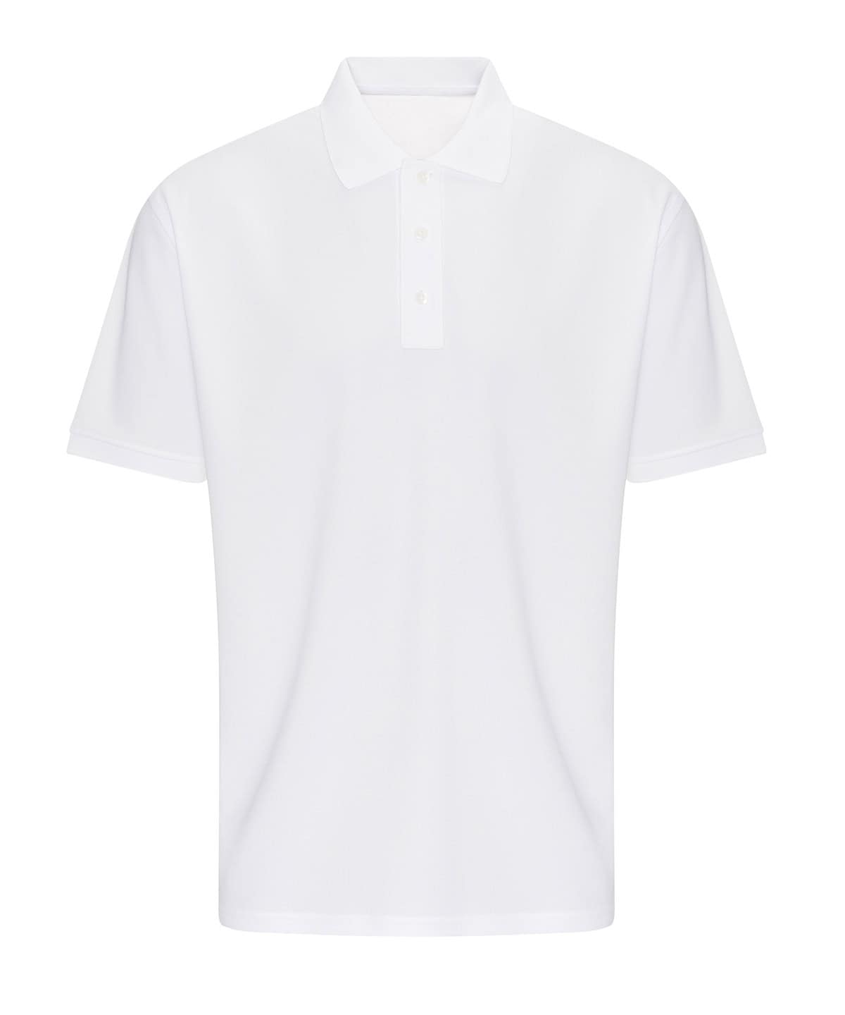 White Pro Wicking Polo for sports and workwear, lightweight and breathable fabric. Perfect for activ.