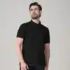 Black Pro premium polo shirt with embroidered logo, men's casual wear.