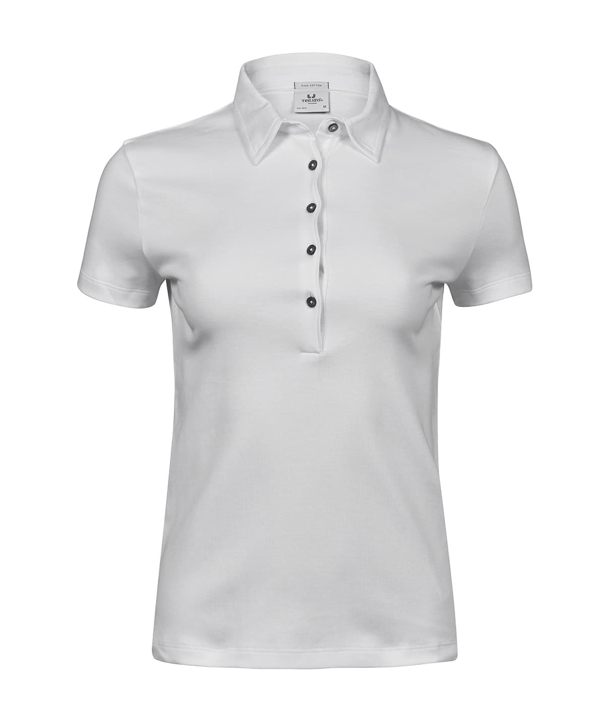 Pima cotton ladies polo shirt with button placket, perfect for customised embroidery and printing.