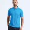 Blue TriDri panelled polo shirt ideal for sports and casual outfits.