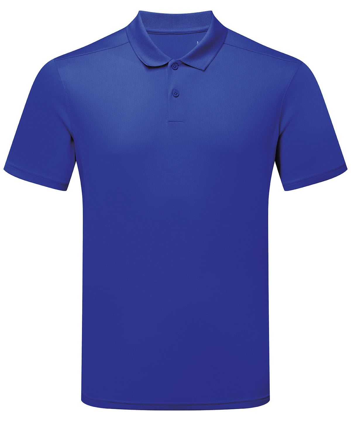 Royal blue TriDri panelled polo shirt, men's sportswear, breathable fabric.