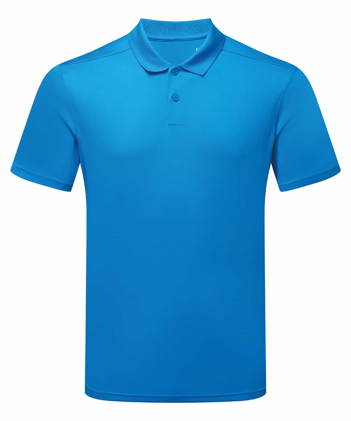 Blue TriDri panelled polo shirt, breathable sportswear for activewear.